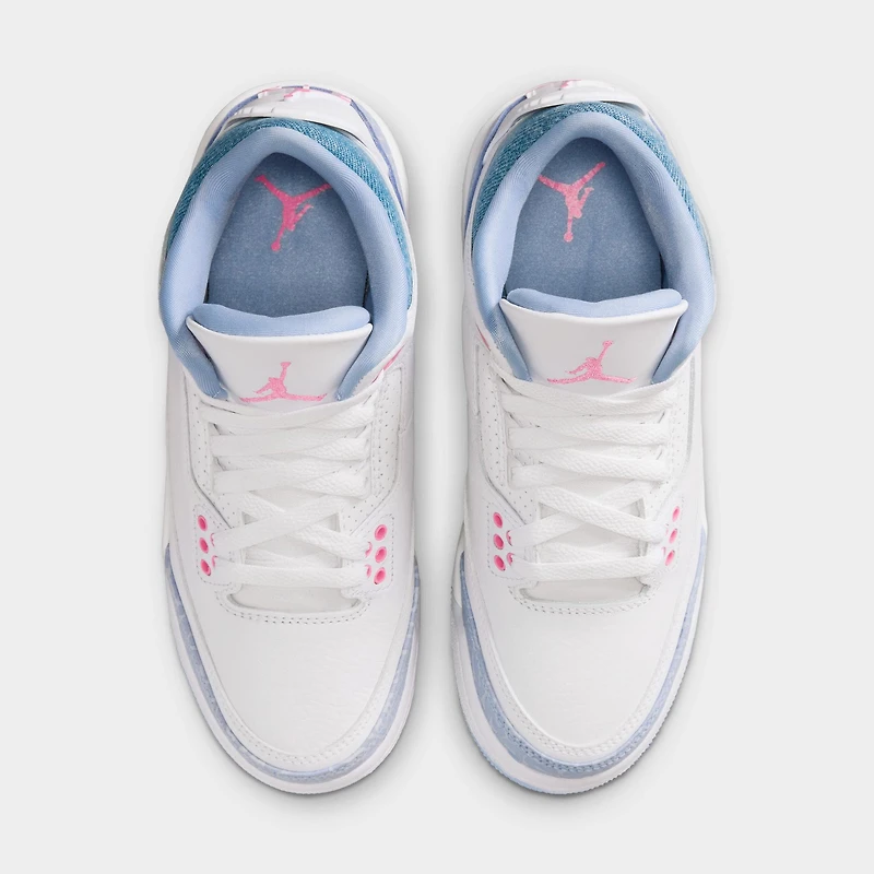 Jordan 3 Retro GS White / Pink Glow - Cobalt Bliss