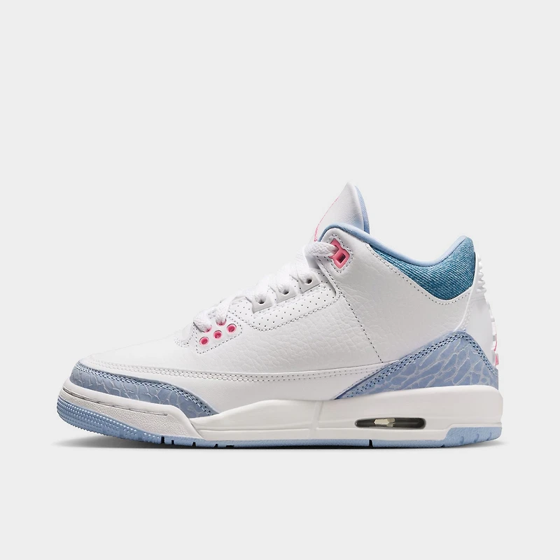 Jordan 3 Retro GS White / Pink Glow - Cobalt Bliss