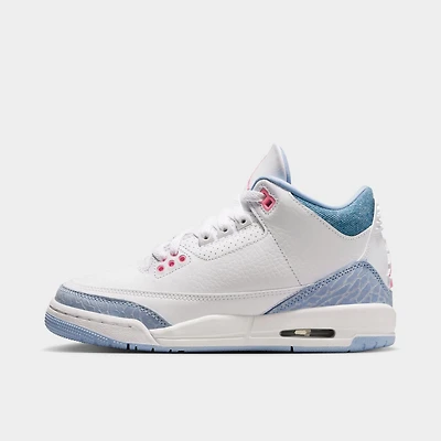 Jordan 3 Retro GS White / Pink Glow - Cobalt Bliss