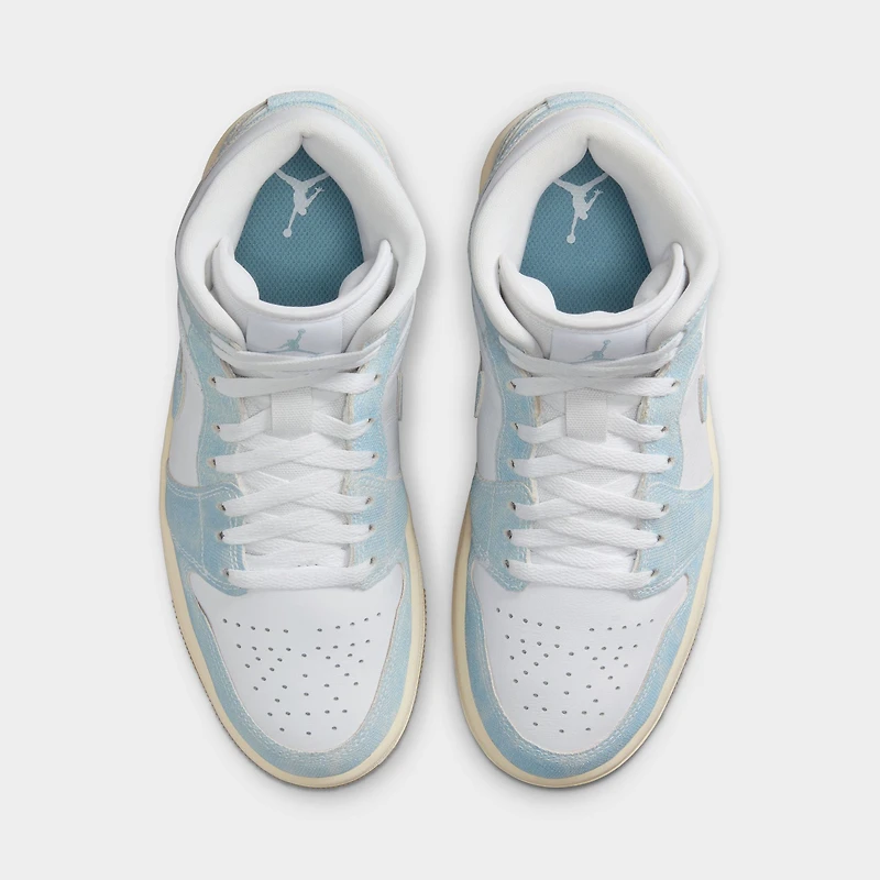 Jordan Women's 1 Mid SE White / Worn Blue - Sail