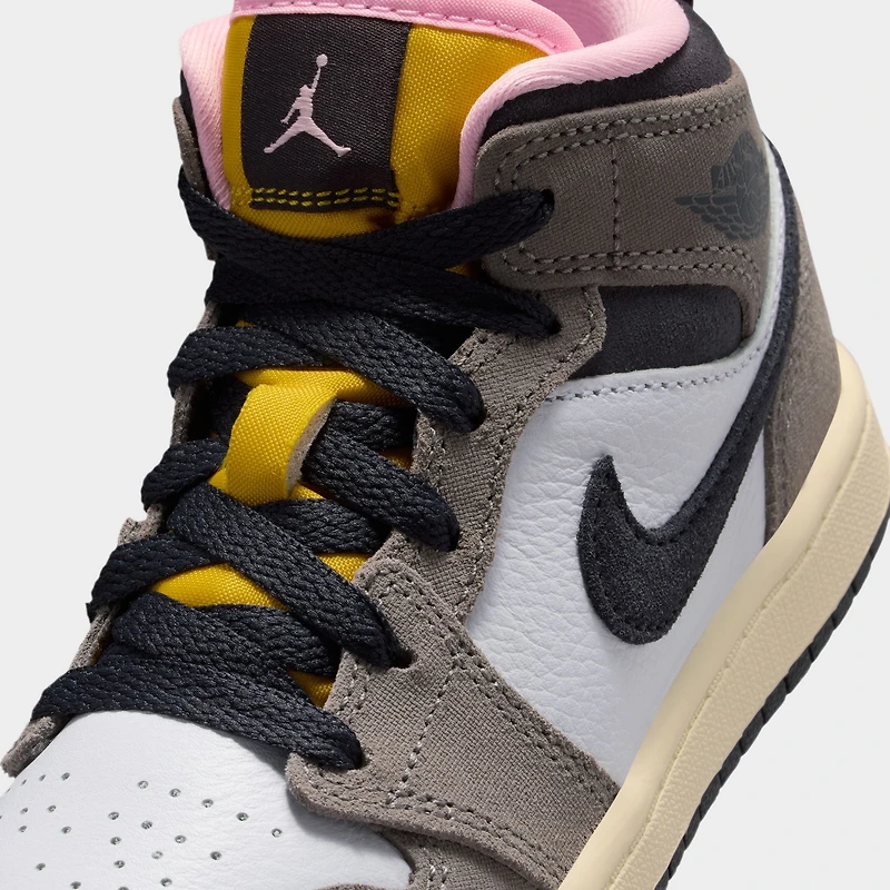Jordan 1 Mid SE PS White / Oil Grey - Cave Stone