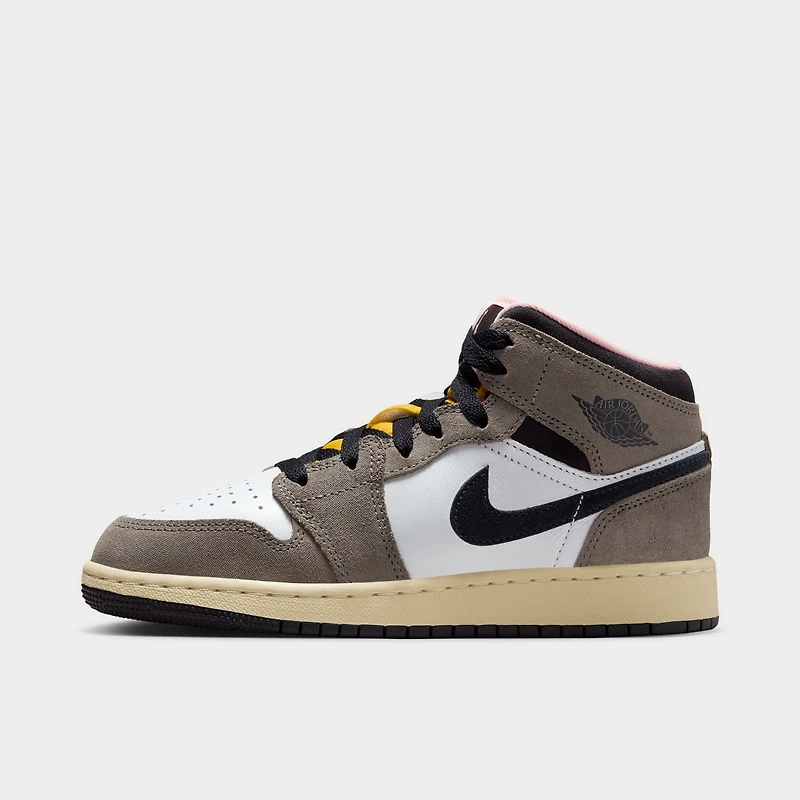Jordan 1 Mid SE GS White / Oil Grey - Cave Stone