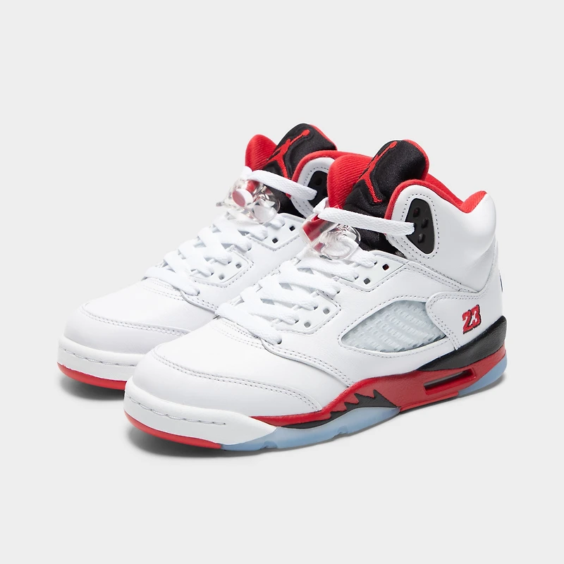 Jordan 5 Retro GS White / Fire Red - Black