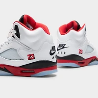 Jordan 5 Retro GS White / Fire Red - Black