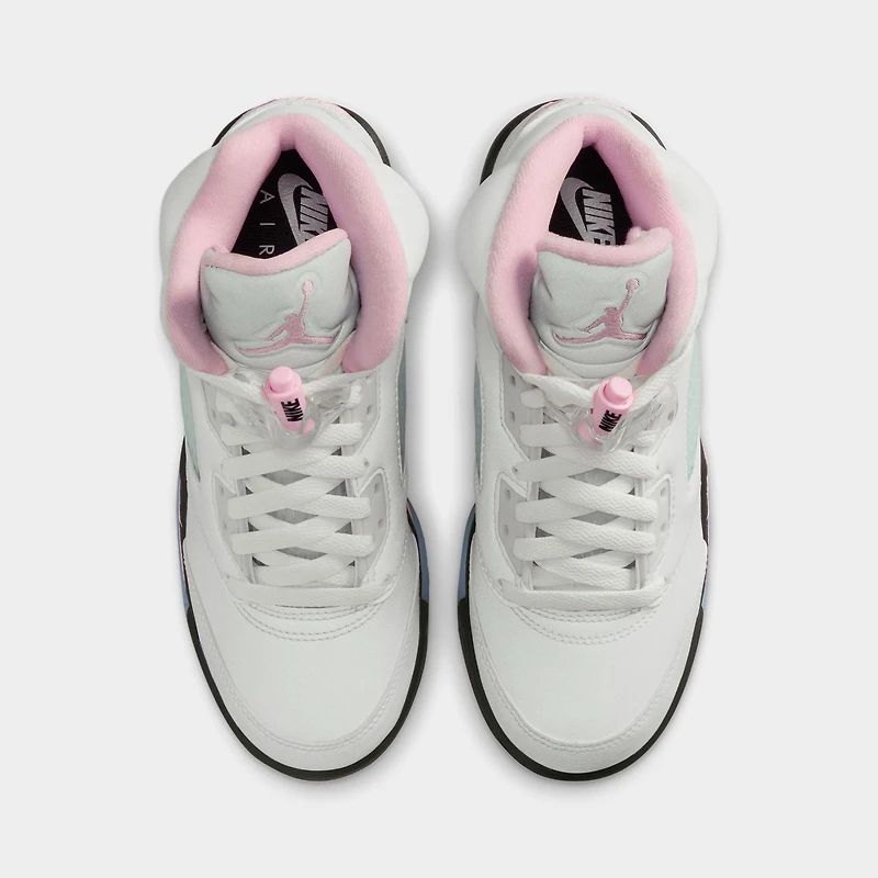 Jordan 5 Rétro GS Blanc / Rose moyen - Noir