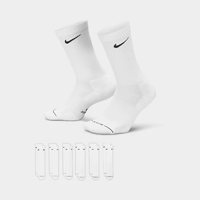 Nike Everyday Elevated Crew Socks (6-Pack) White / Black