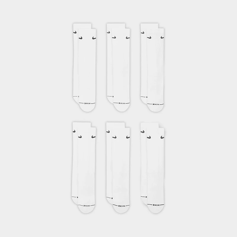 Nike Everyday Elevated Crew Socks (6-Pack) White / Black