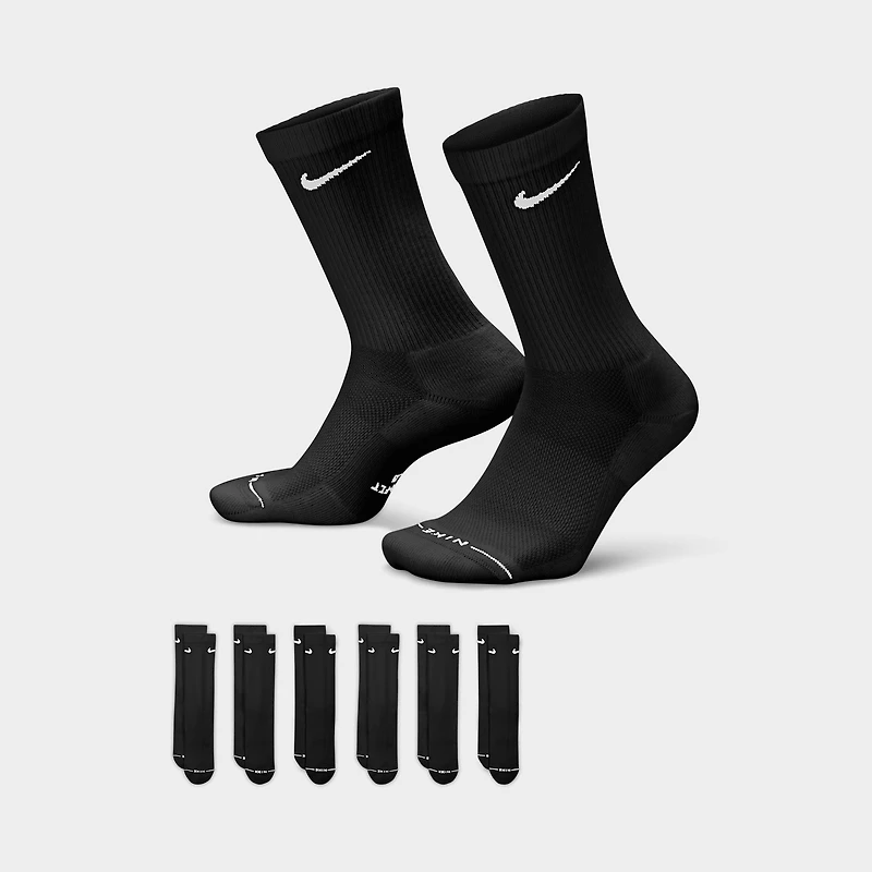 Nike Everyday Elevated Chaussettes Crew (6 Paires) Noir / Blanc