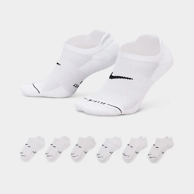 Nike Everyday Elevated No Show Socks (6-Pack) White / Black