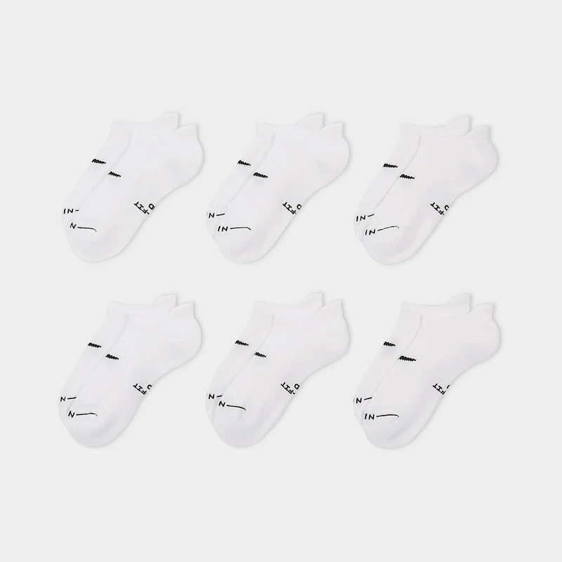 Nike Everyday Elevated Chaussettes Invisibles  (6 Paires) Blanc / Noir