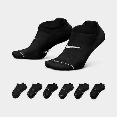 Nike Everyday Elevated No Show Socks (6 Pack) Black/ White