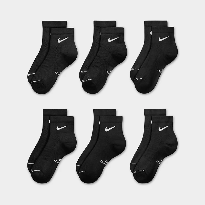 Nike Everyday Elevated Ankle Socks (6 Pack) Black / White