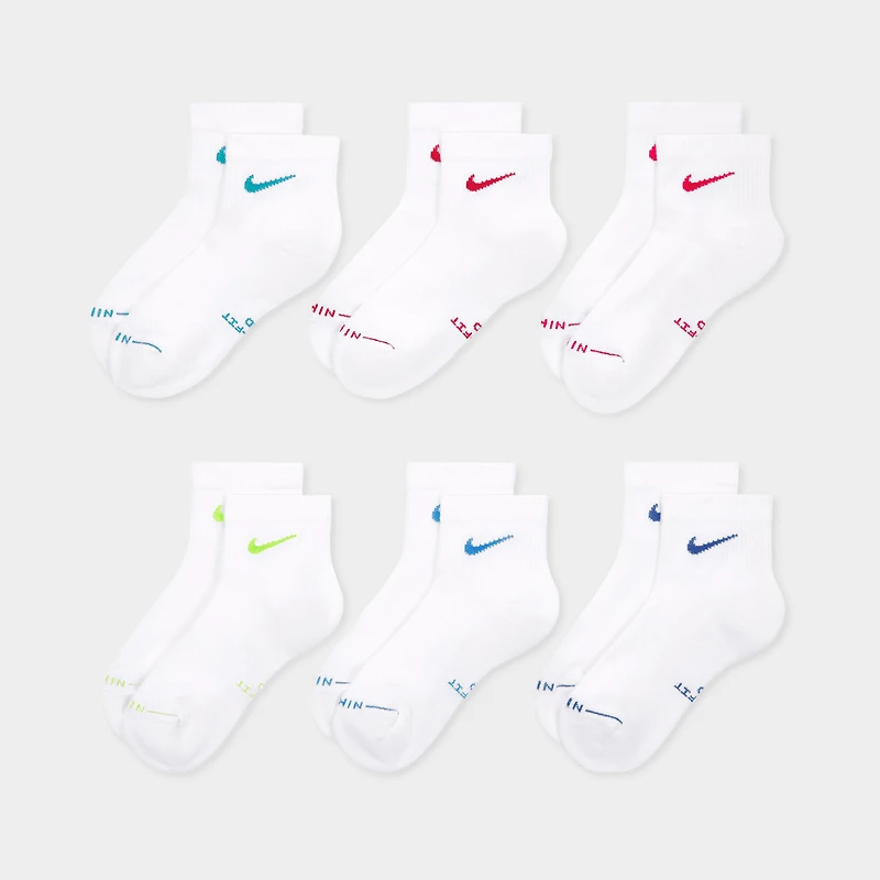 Nike Everyday Elevated Ankle Socks (6 Pack) White/ Multi
