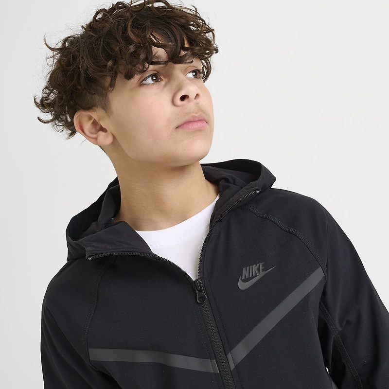 Nike Sportswear Junior Boys' Tech Woven Full Zip Hoodie Black /