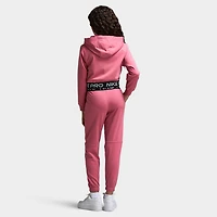 Nike Pro Juniors' Full Zip Fleece Hoodie Peony / - Black