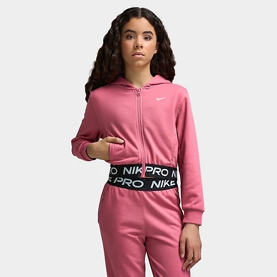 Nike Pro Juniors Chandail à Capuche Zippé en polaire Pivoine / - Noir