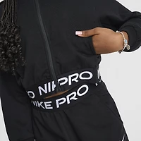 Nike Pro Junior Girls' Dri-FIT Full Zip Fleece Hoodie Black /