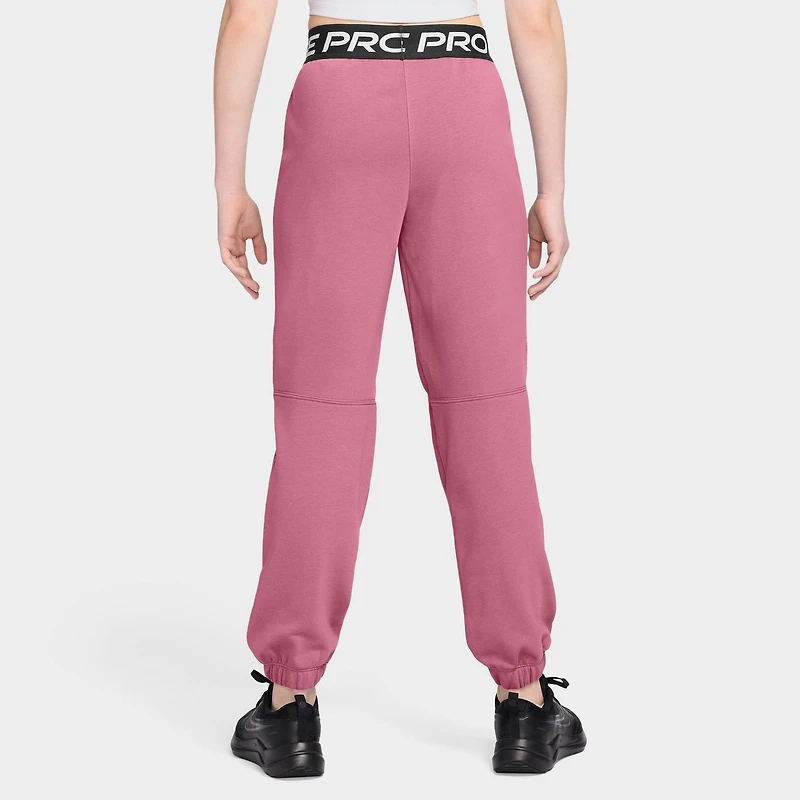 Nike Pro Juniors' Fleece Joggers Peony / - Black