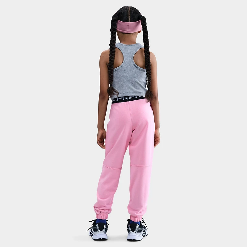 Nike Pro Junior Girls' Dri Fit Fleece Joggers / Med Soft Pink