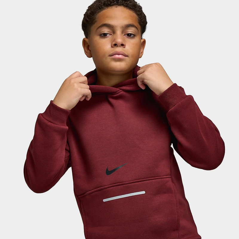 Nike Sportswear Chandail à capuchon en molleton Club pour garçons BRND NRG / Rouge foncé