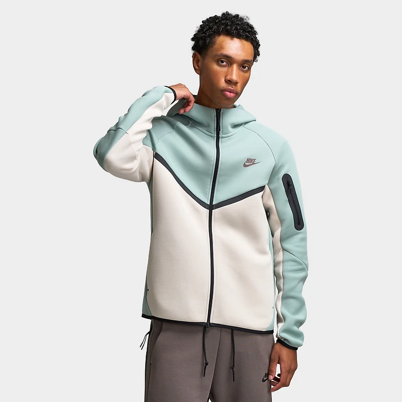 Nike Tech Fleece Full Zip WIndrunner Hoodie Dusty Sage / Light Orewood Brown - Plum Eclipse
