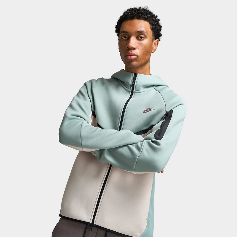 Nike Tech Fleece Full Zip WIndrunner Hoodie Dusty Sage / Light Orewood Brown - Plum Eclipse