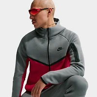 Nike Tech Fleece Chandail à capuche zippé Gris fumé / Rouge feu Noir