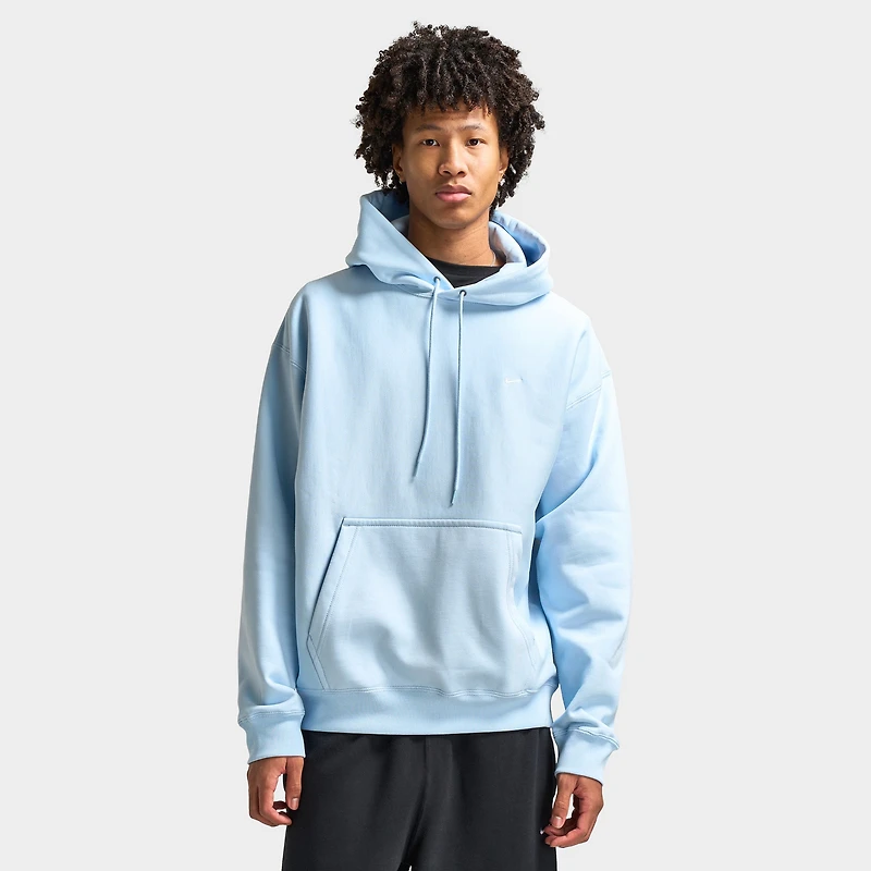 Nike Solo Swoosh Fleece Pullover Hoodie Celestine Blue / White