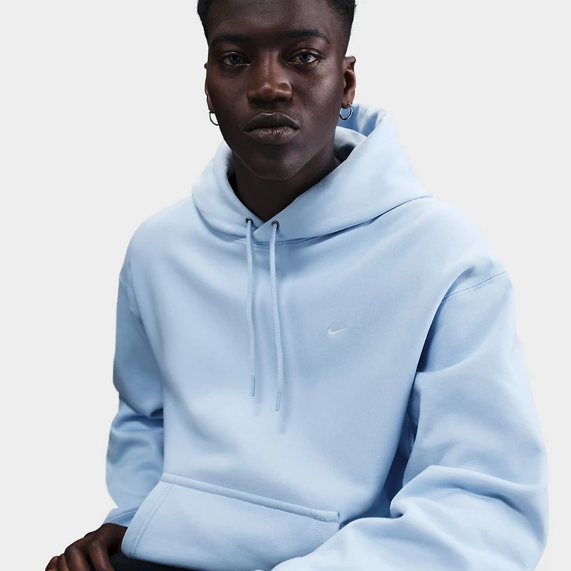Nike Solo Swoosh Fleece Pullover Hoodie Celestine Blue / White