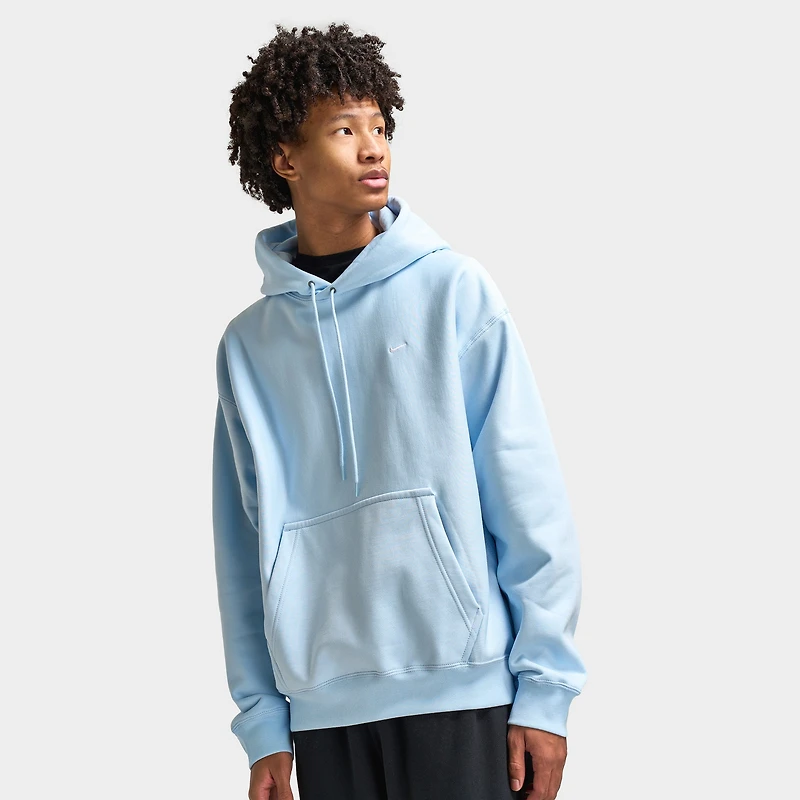 Nike Solo Swoosh Fleece Pullover Hoodie Celestine Blue / White