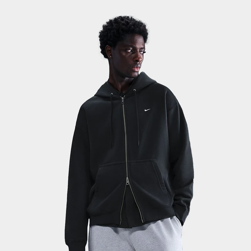 Nike Solo Swoosh Full-Zip Hoodie Black / White