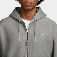 Nike Solo Swoosh Fleece Full-Zip Hoodie Dark Grey Heather / White