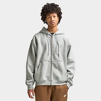 Nike Solo Swoosh Fleece Full-Zip Hoodie Dark Grey Heather / White