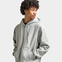 Nike Solo Swoosh Fleece Full-Zip Hoodie Dark Grey Heather / White