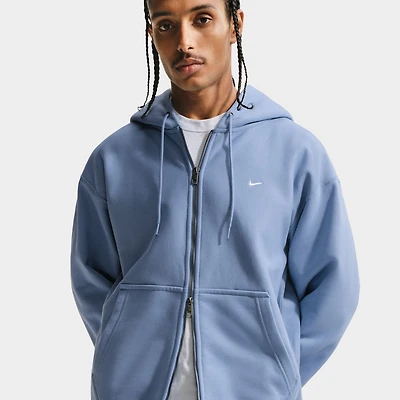 Nike Solo Swoosh Chandail à capuche zippé bleu / blanc