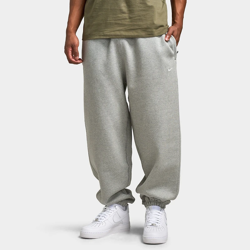 Nike Solo Swoosh Fleece Pants Dark Heather Grey / White