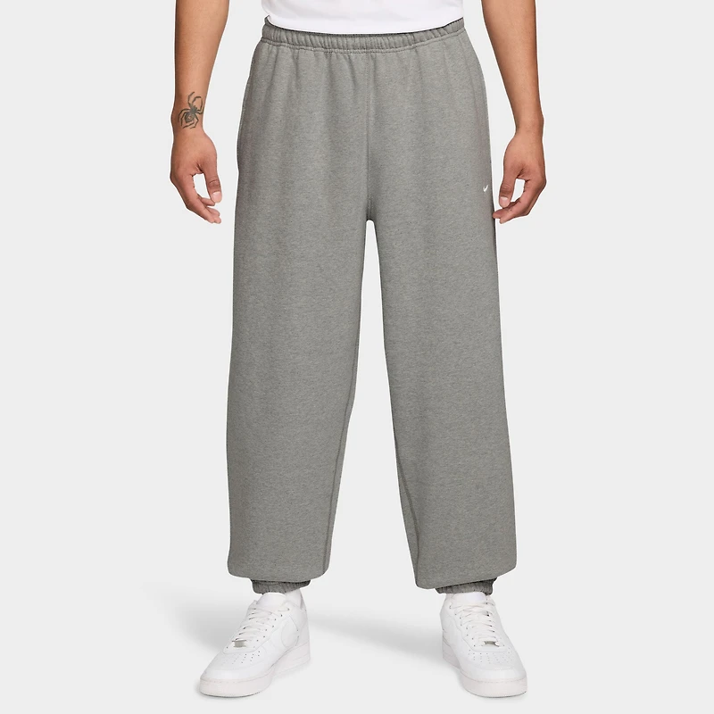 Nike Solo Swoosh Fleece Pants Dark Heather Grey / White