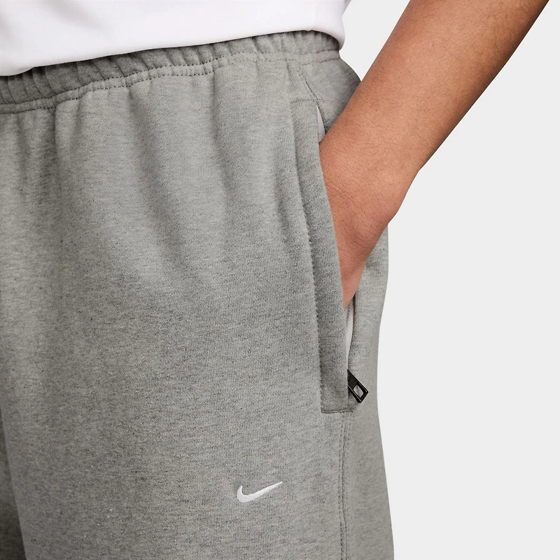 Nike Solo Swoosh Fleece Pants Dark Heather Grey / White