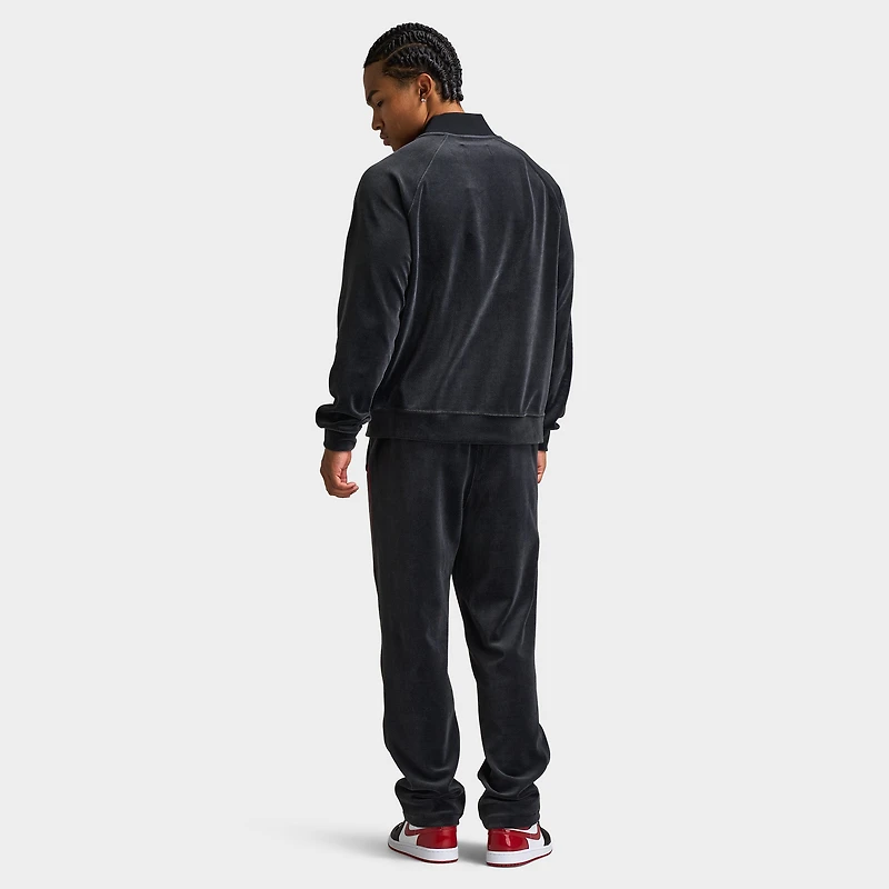 Jordan Brooklyn Men's Velour Track Jacket Black / Gym Red