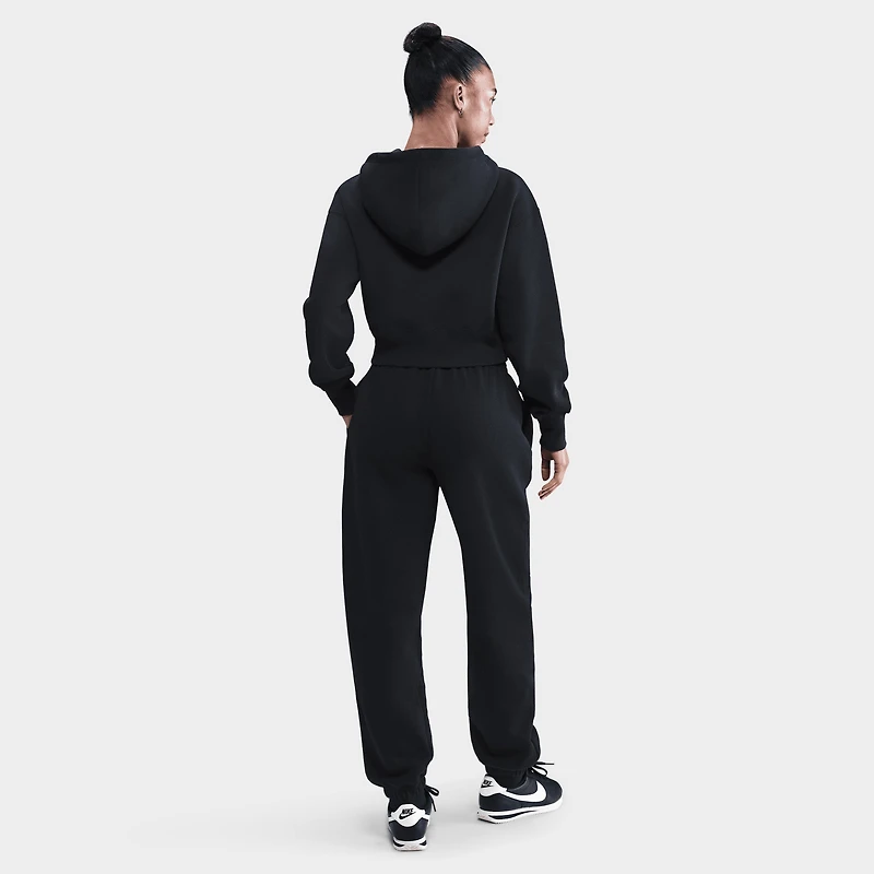 Nike Sportswear Women's Phoenix Fleece Crop Fullzip Hoodie / Black