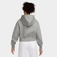 Nike Sportswear Phoenix Fleece Loose Crop Full Zip Hoodie Grey Heather / Sail