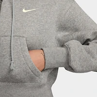 Nike Sportswear Phoenix Fleece Loose Crop Full Zip Hoodie Grey Heather / Sail