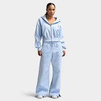 Nike Sportswear Women's Phoenix Fleece Crop Full-Zip Hoodie / Hydrogen Blue Sail