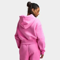 Nike Sportswear Women's Phoenix Fleece Loose Crop Full Zip Hoodie Playful Pink / Sail