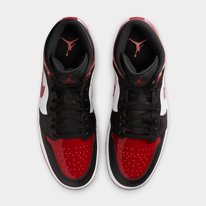 Jordan 1 Mid Noir / Rouge - Blanc