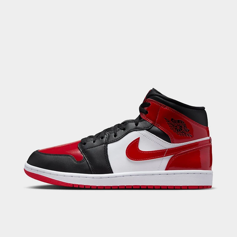 Jordan 1 Mid Noir / Rouge - Blanc