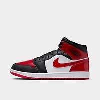 Jordan 1 Mid Noir / Rouge - Blanc