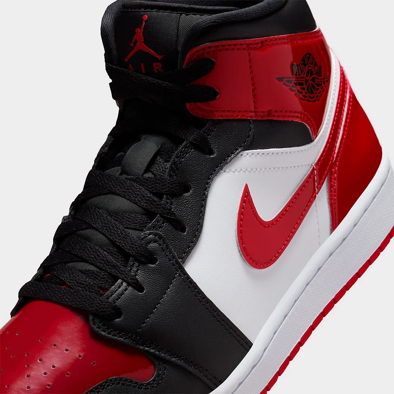 Jordan 1 Mid Noir / Rouge - Blanc