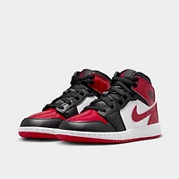 Jordan 1 Mid SE GS Black / Varsity Red - White