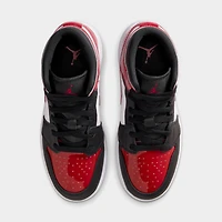 Jordan 1 Mid SE GS Black / Varsity Red - White